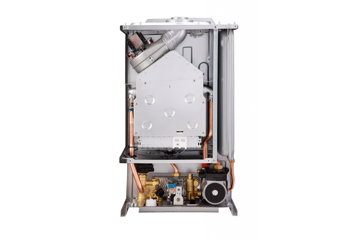 Котёл в разрезе, блок теплообмена и узлы